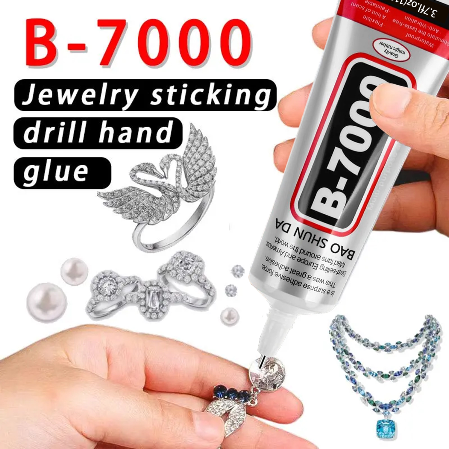 Contact Cement Glue - B7000 transparent glue,with precision nib,rhinestone glue,rhinestone