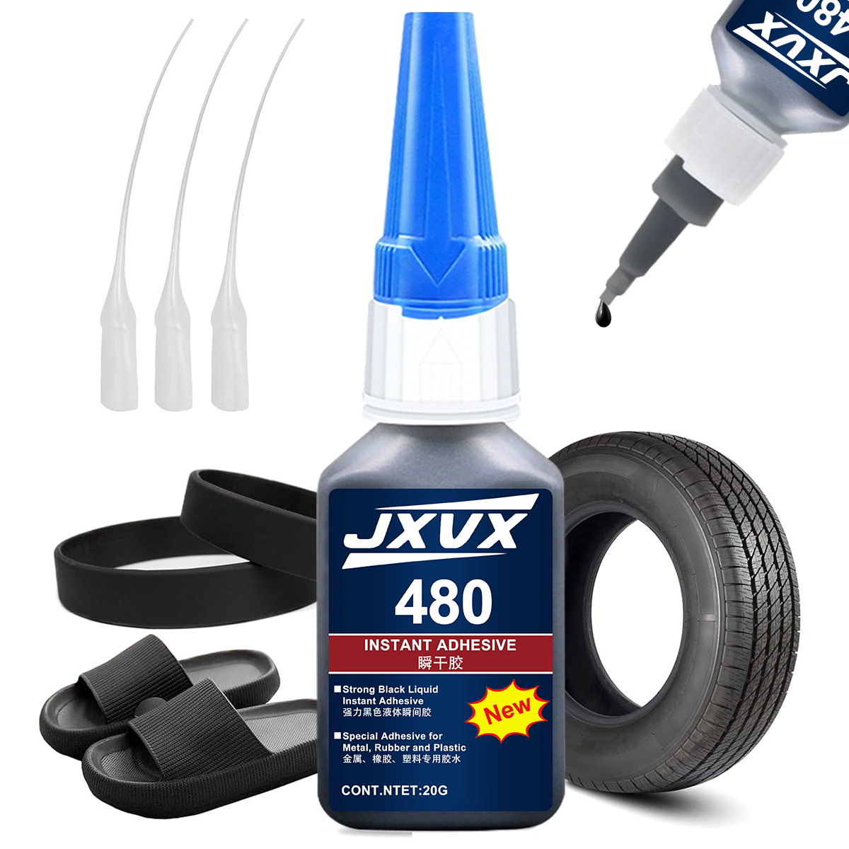 Contact Cement Glue - Black Super Glue 480, Fast-Drying Black