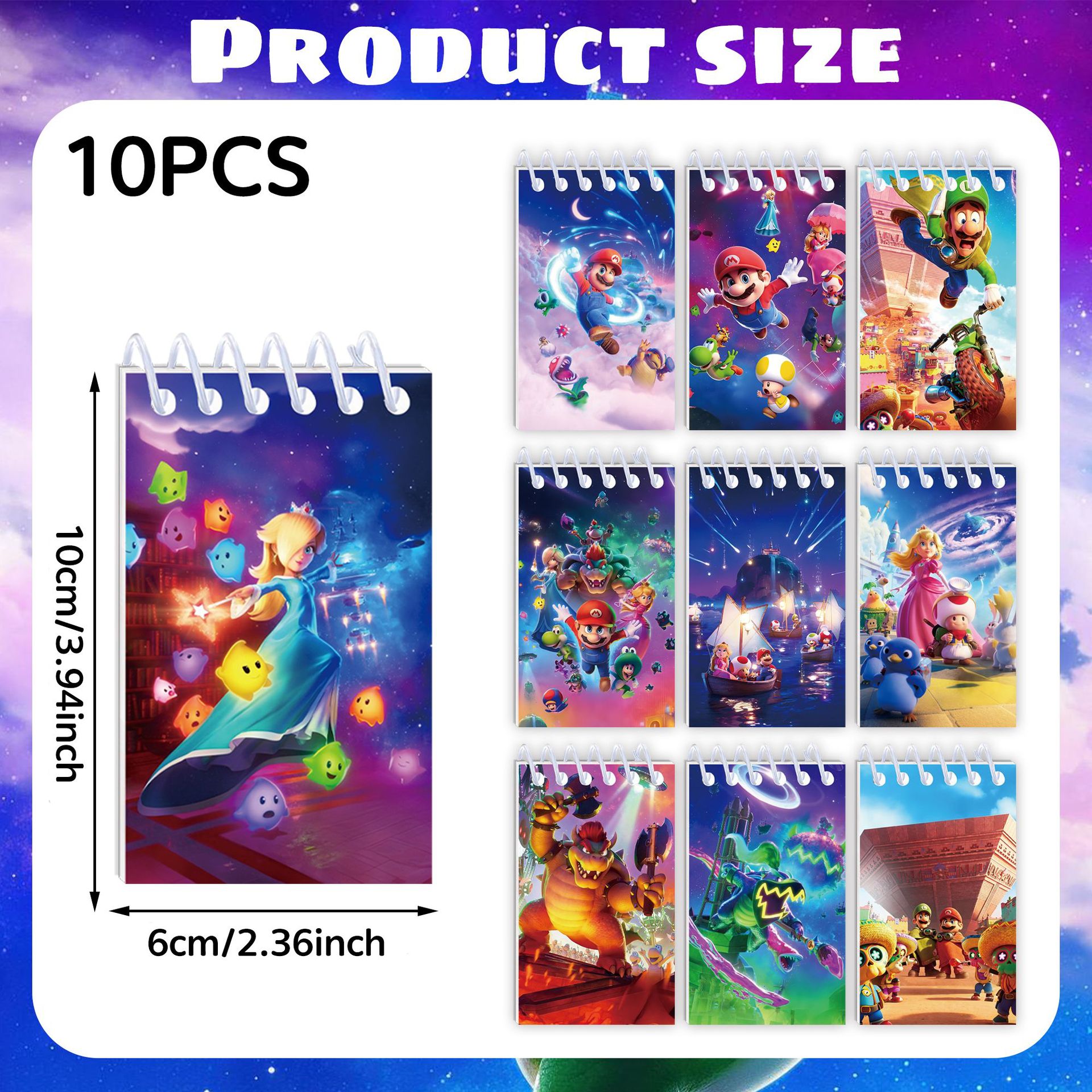 Cosplay Prop Book - 10pcs Super Marios Notebook Theme Cartoon
