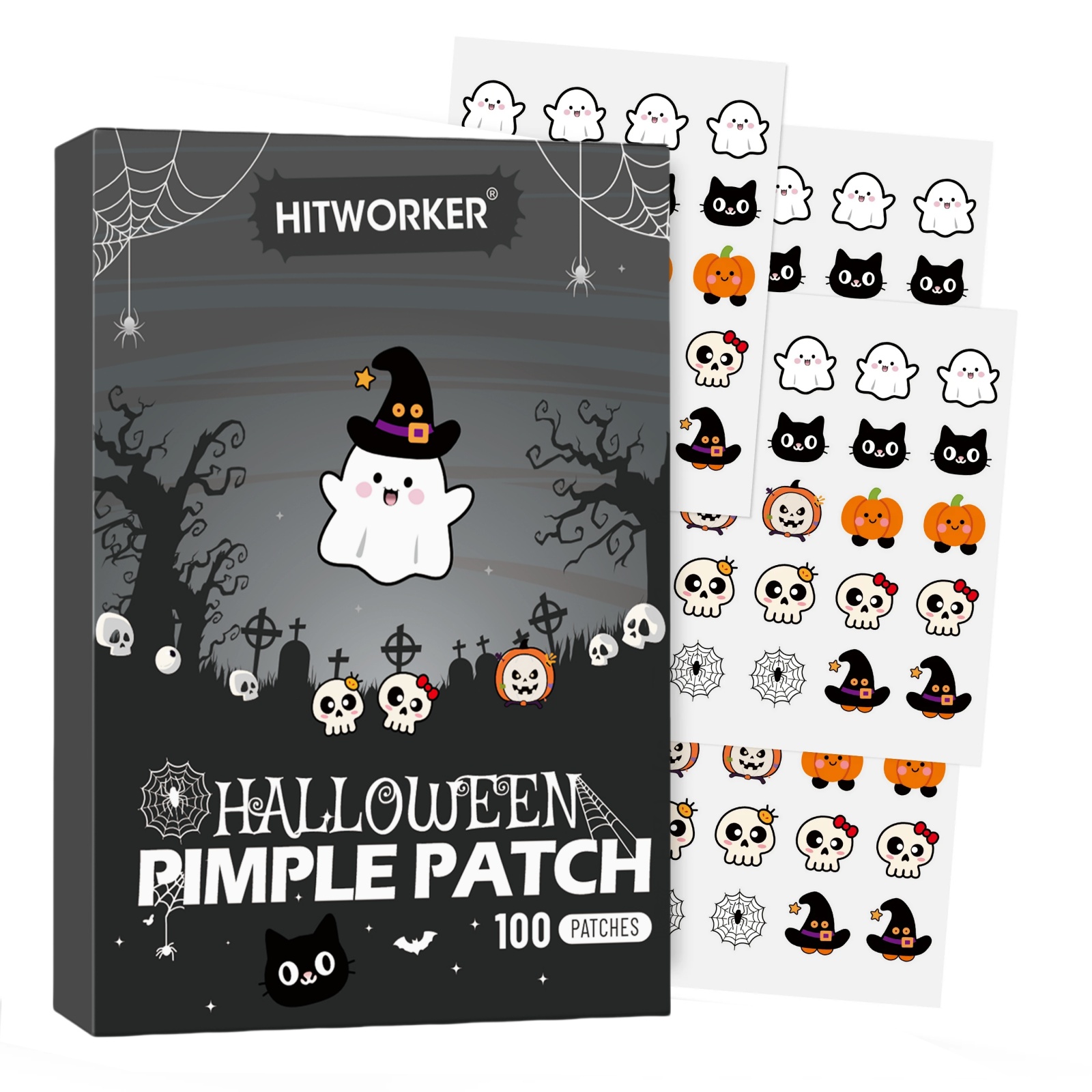 Cosplay Bat Prop - 100pcs HITWORKER Halloween Hydrocolloid Acne Patches