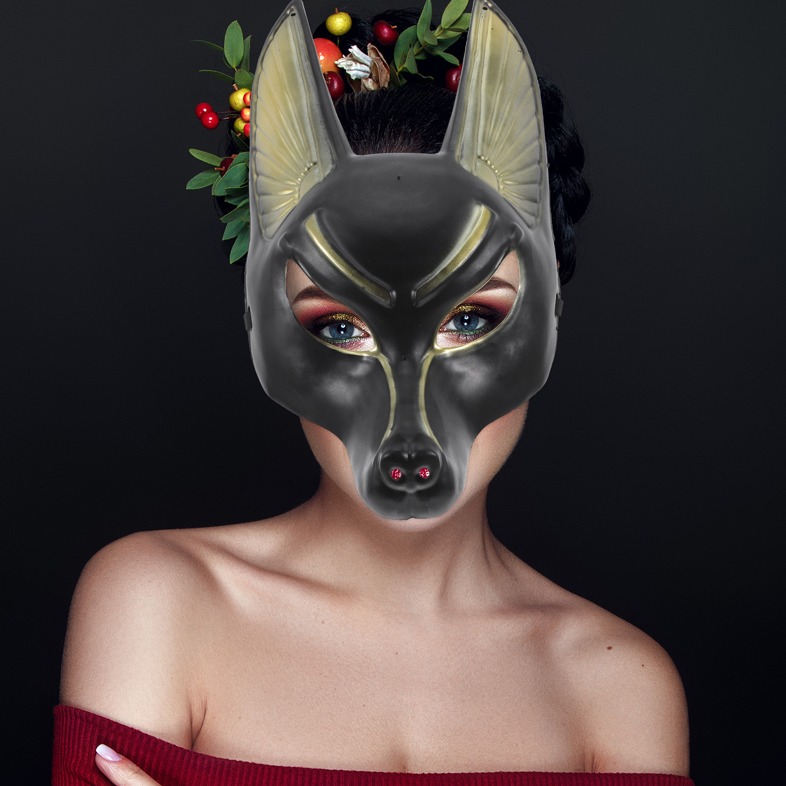 Halloween Mask Anubis Design C - Cosplay Prop Designer ulasan dan harga