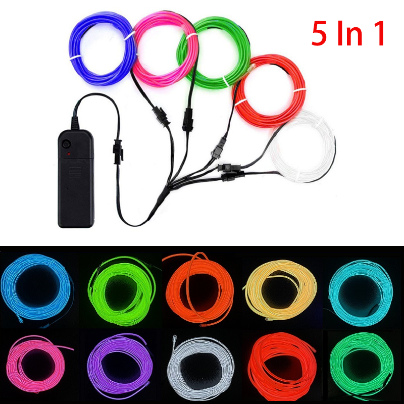 5 in 1 Glow Wire Cable LED Neo - Led El Wire ulasan dan harga