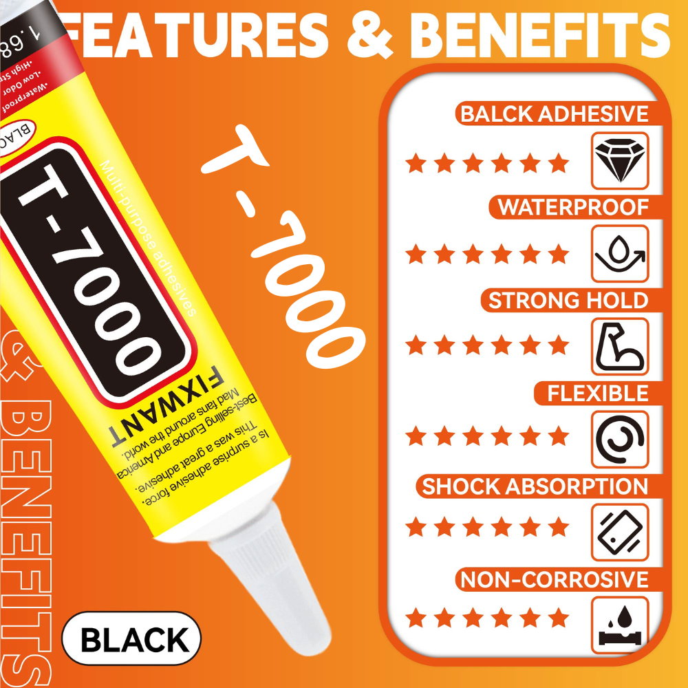 100PCS 15ML T-7000 Black Conta - Contact Cement Glue ulasan dan harga