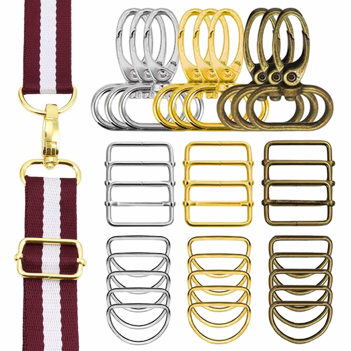 10/30sets Bag Making Hardware  - D Ring Strap ulasan dan harga
