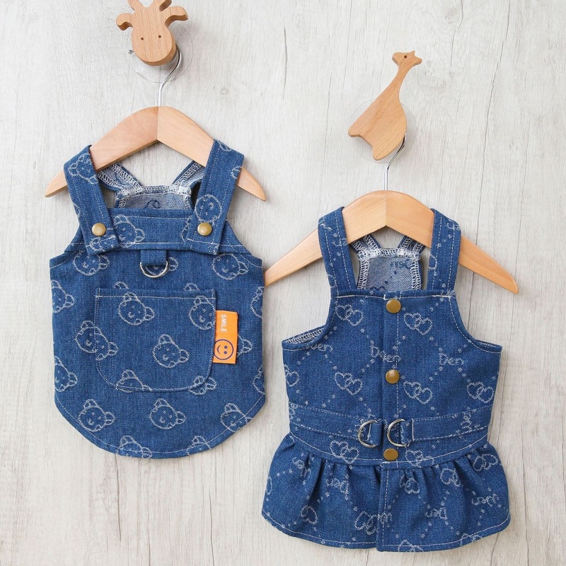 Denim Dog Dress Harness Puppy  - D Ring Strap ulasan dan harga