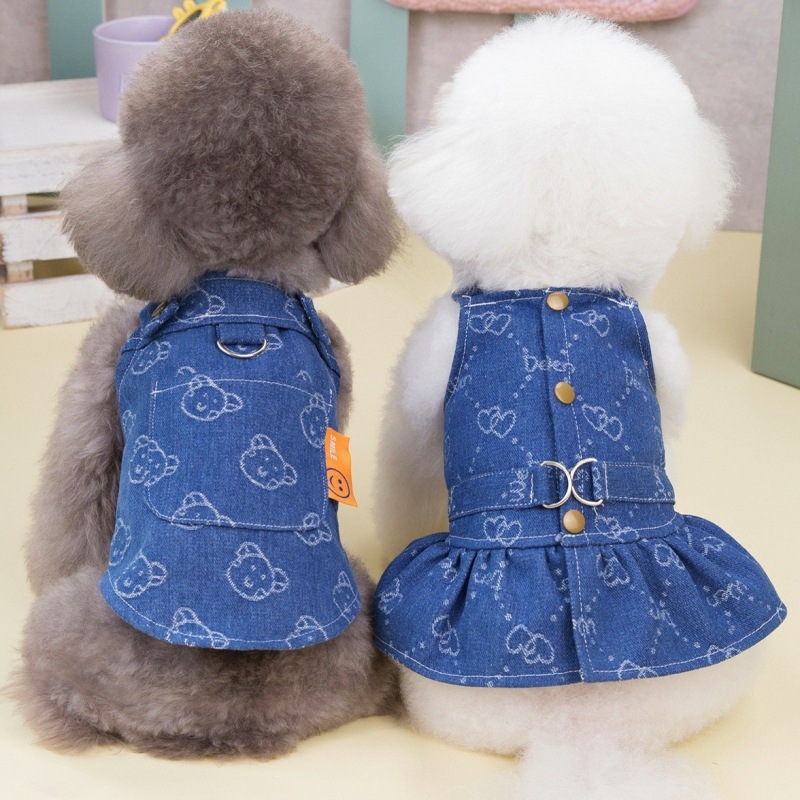 Denim Dog Dress Harness Puppy  - D Ring Strap ulasan dan harga
