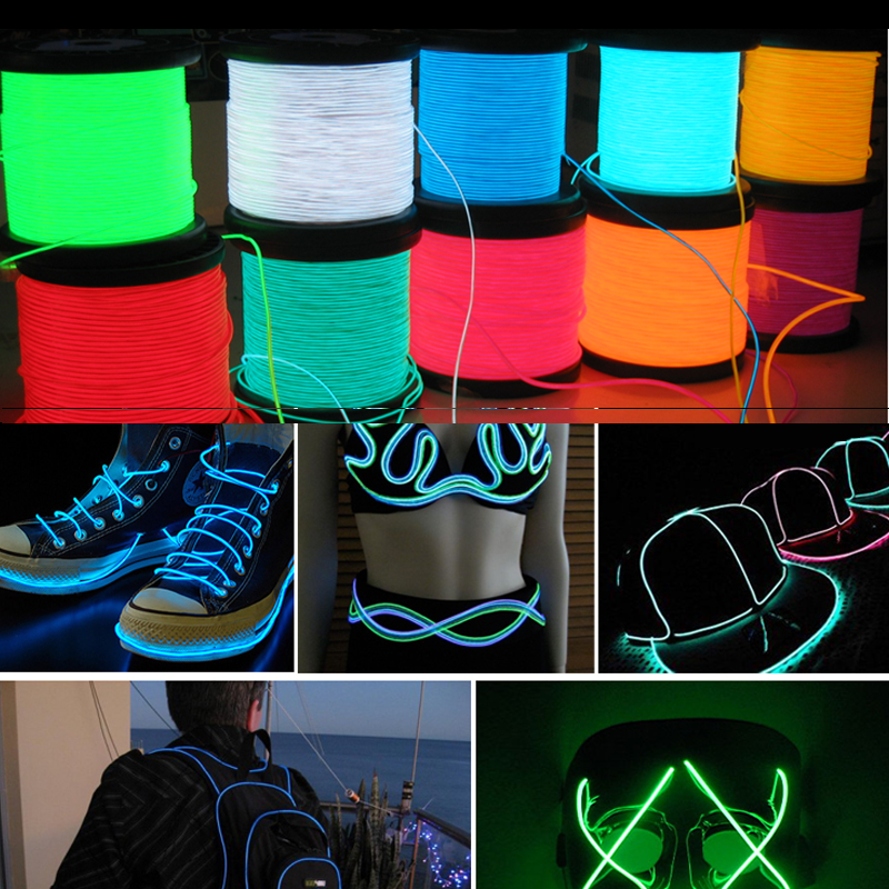 10/5/3M Glow EL Wire Neon Cabl - Led El Wire ulasan dan harga