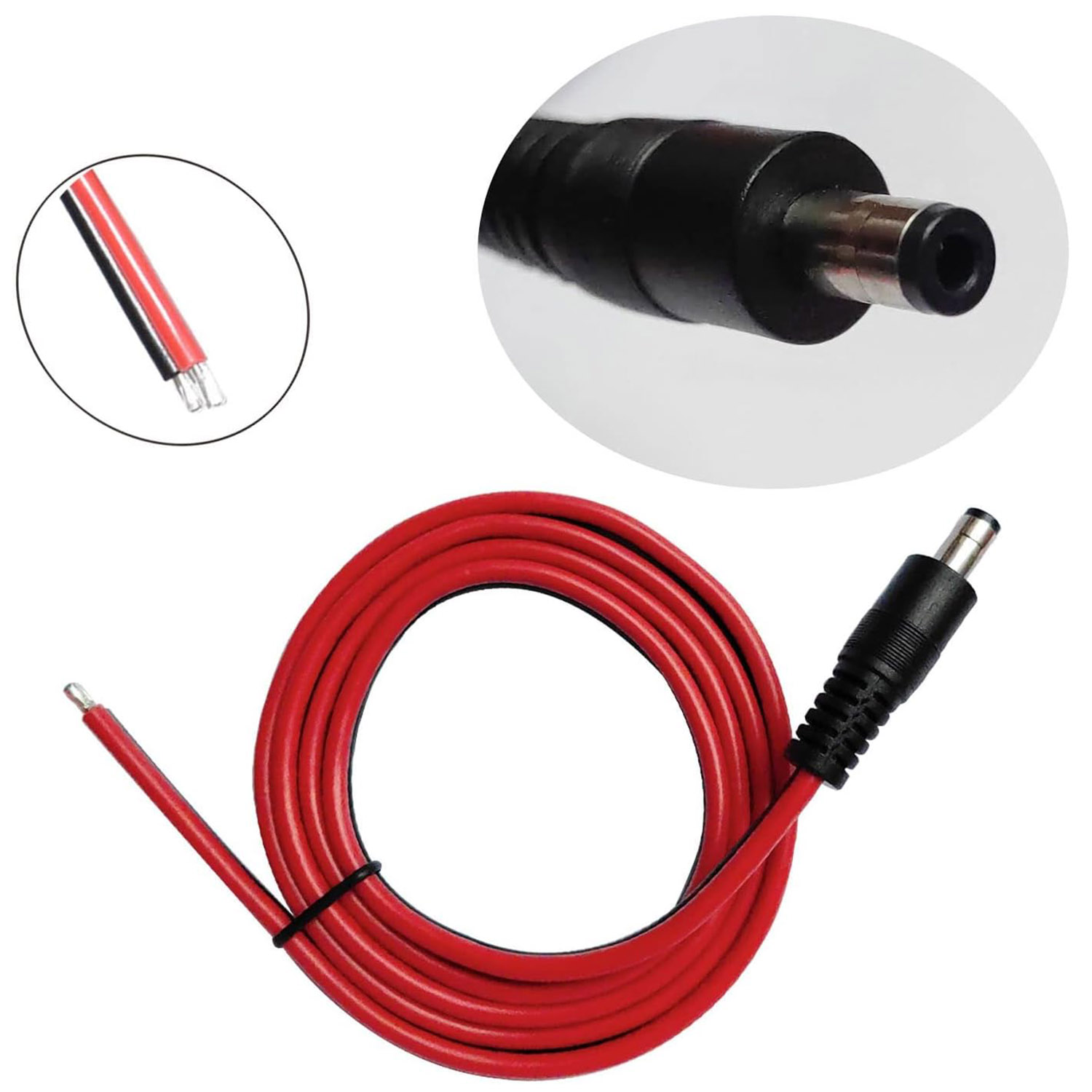 1pcs 14AWG DC Power Supply 5.5 - Led El Wire ulasan dan harga