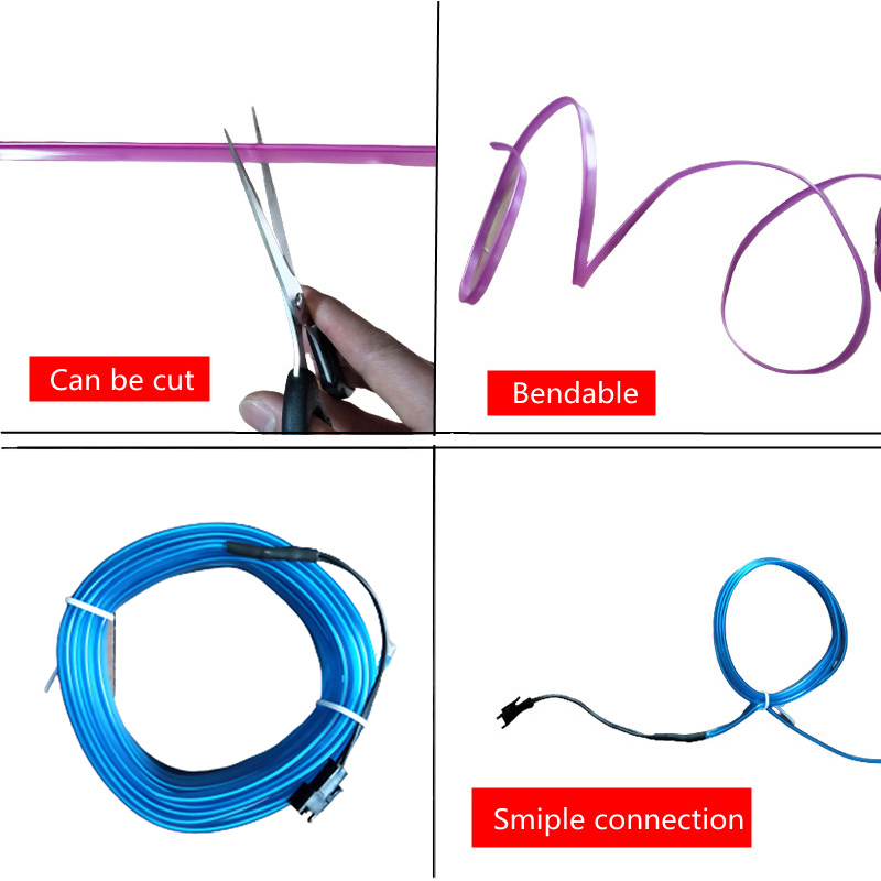 1M/3M/5M Car Interior Led Deco - Led El Wire ulasan dan harga