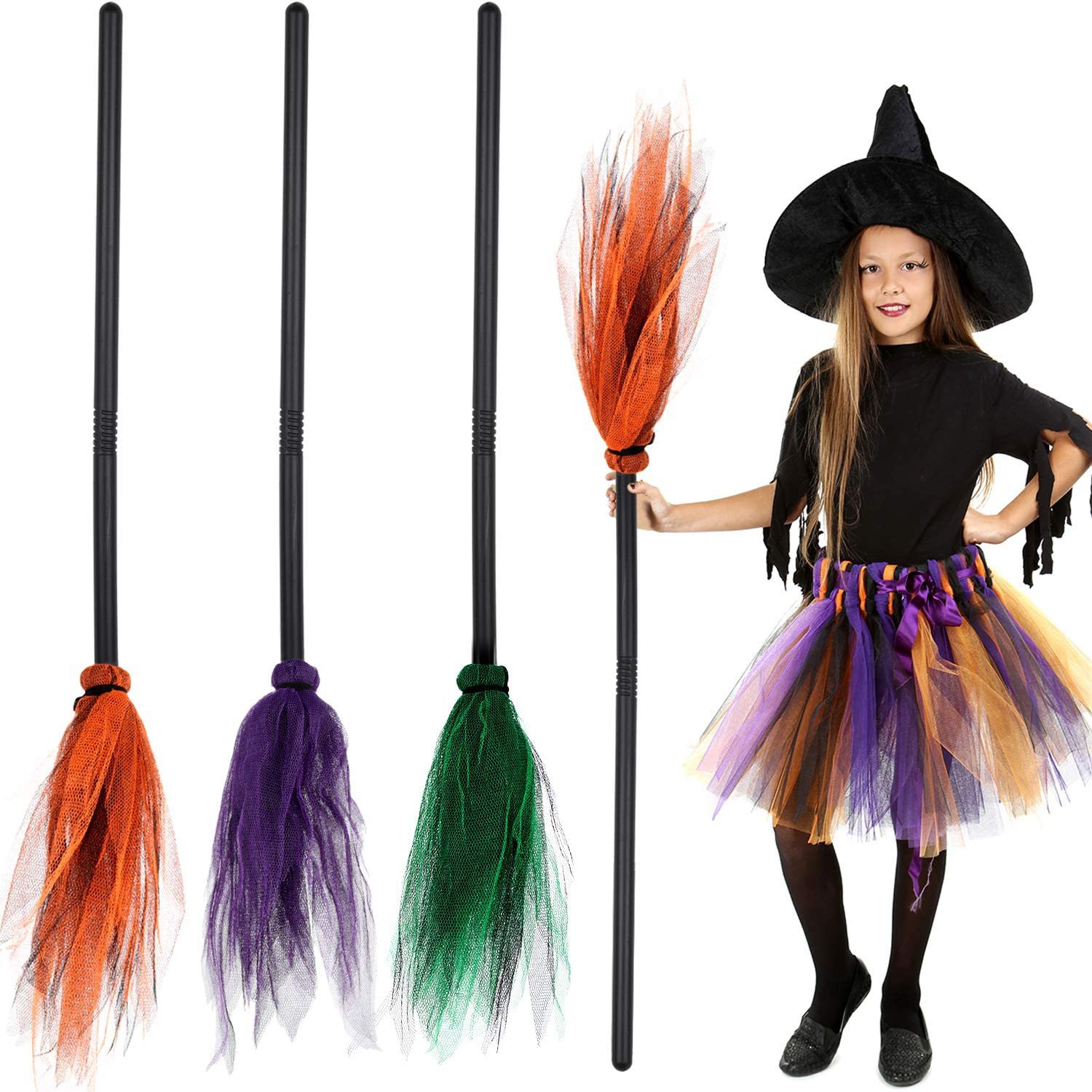 Halloween LED Witch Broom, Det - Detachable Cosplay Prop ulasan dan harga