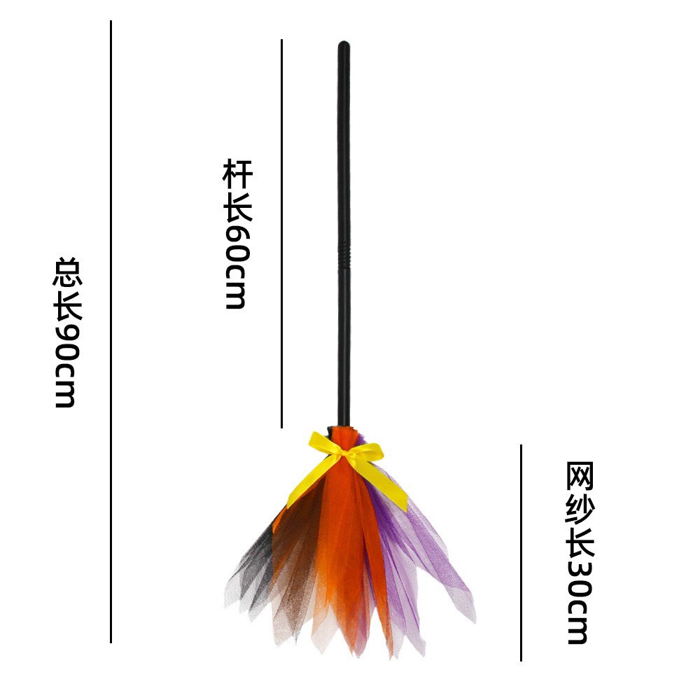 Halloween LED Witch Broom, Det - Detachable Cosplay Prop ulasan dan harga