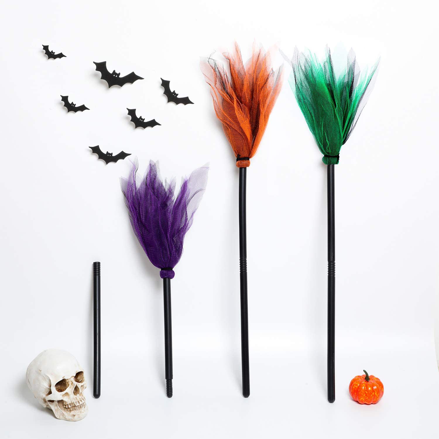 Halloween LED Witch Broom, Det - Detachable Cosplay Prop ulasan dan harga