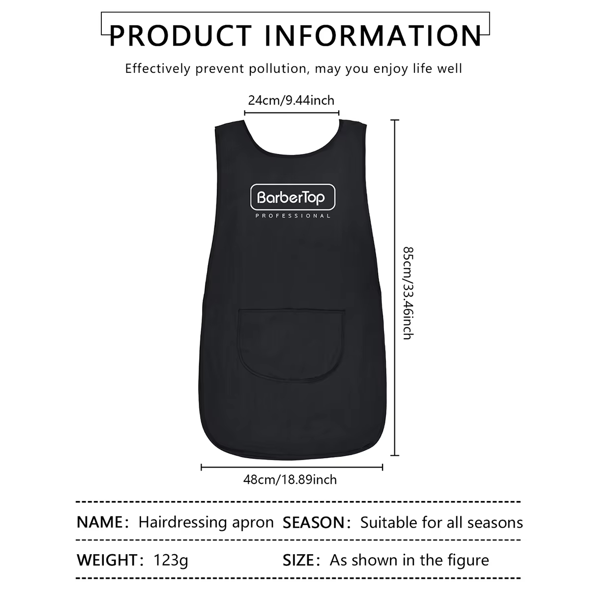 Barbertop Black Stylist Apron  - Hair Spray Color ulasan dan harga