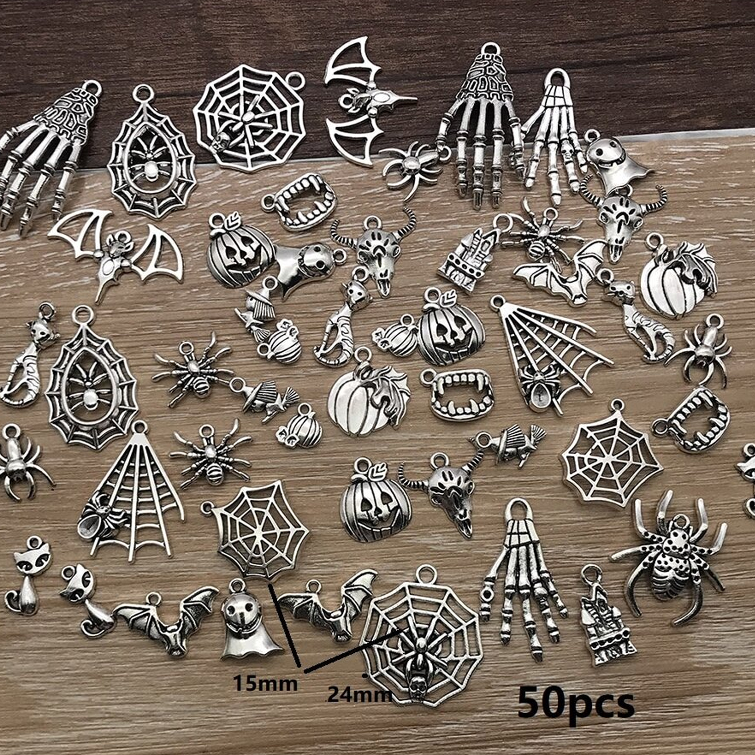 50pcs Halloween Charms – Vinta - Cosplay Bat Prop ulasan dan harga