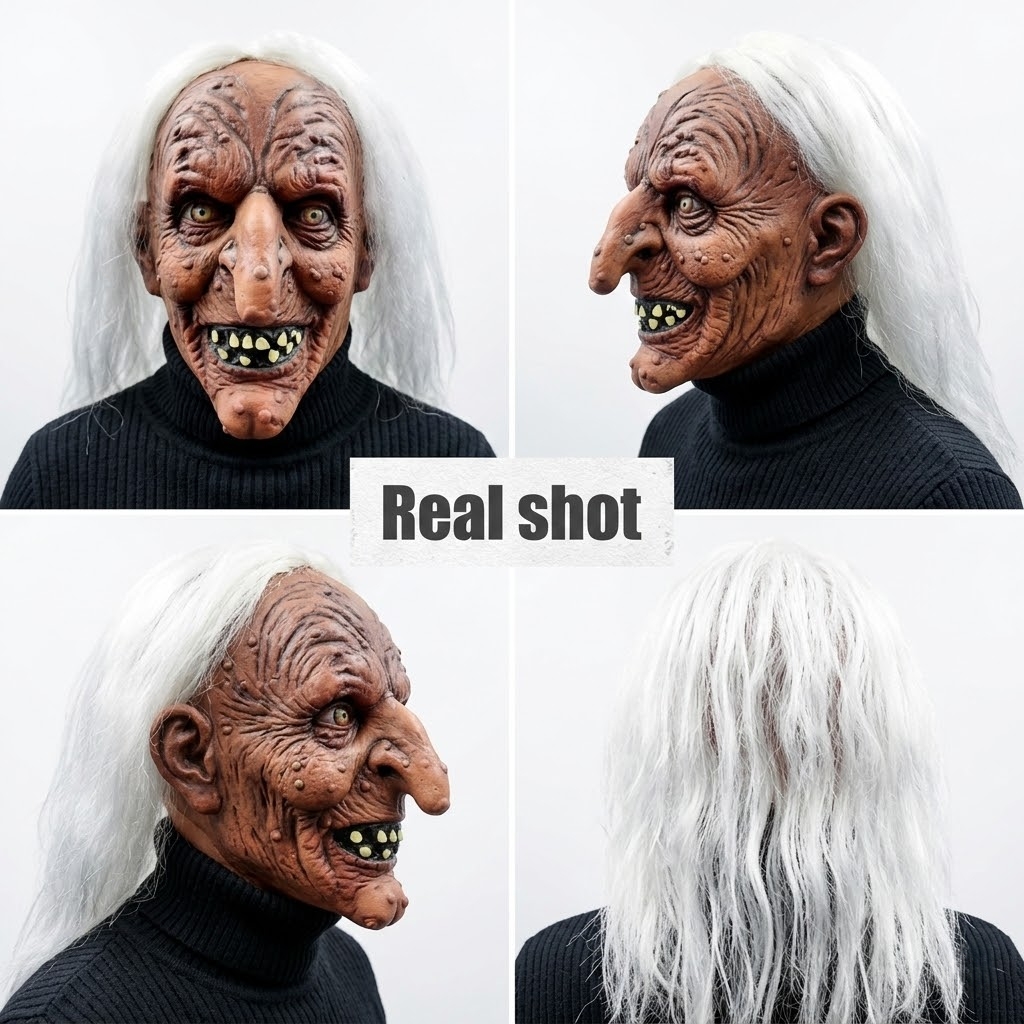 Creative Witch Latex Mask For  - Cosplay Prop Designer ulasan dan harga