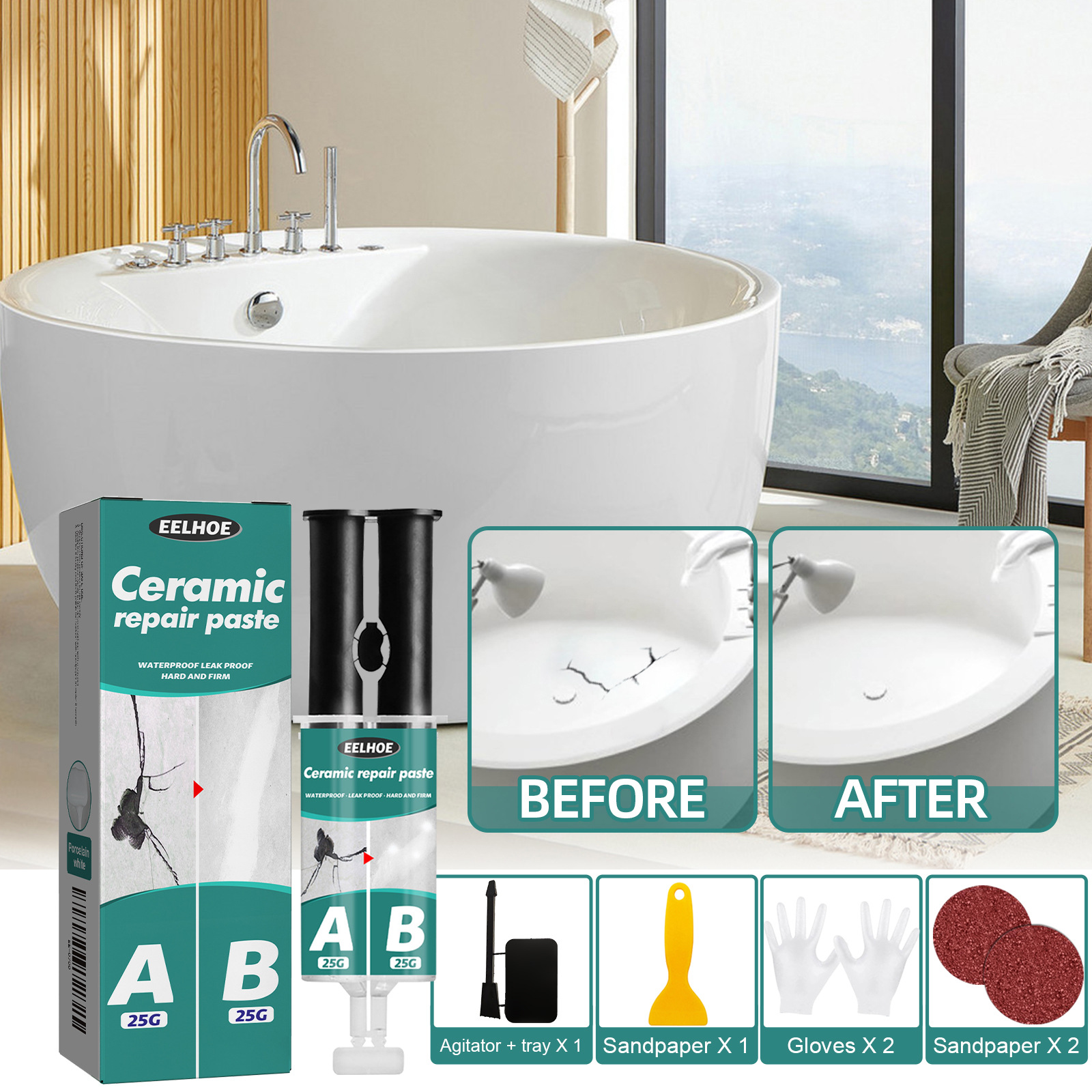 Tile Repair Paste Repair AB Gl - Contact Cement Glue ulasan dan harga