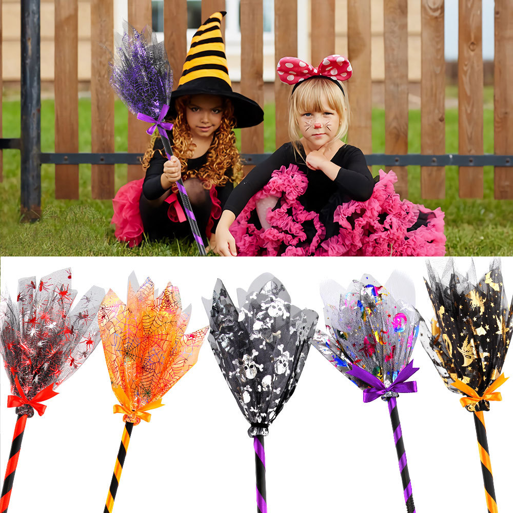 Halloween Witch Broom with LED - Detachable Cosplay Prop ulasan dan harga